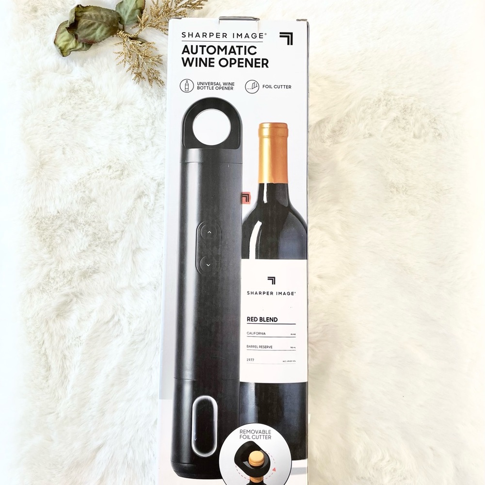 New with tags SHARPER IMAGE AUTOMATIC WINE BOTTLE OPENER w/Foil Cutter Universal